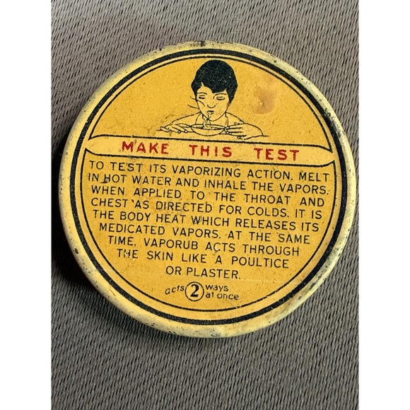 Vintage Vicks Vaporub White Stainless Form Test Sample Tin Old Medicine - Picture 2 of 3